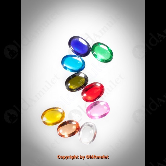 Set 9color Oval Naga-eye 100%authentic Gemstone Thai Real Amulet Size-s