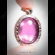 Pink Oval Naga-eye +pandents Thai Holy Amulet Gemstone 100%real Size-m