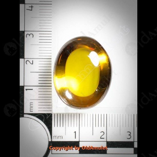 Yellow Oval Naga-eye +pandents Thai Holy Amulet Gemstone 100%real Size-m