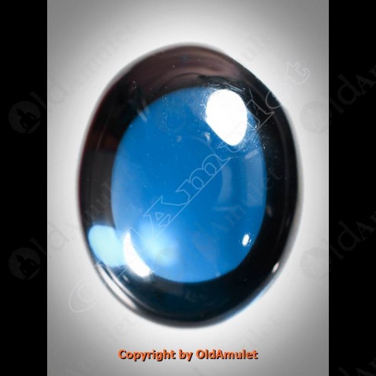 Blue Oval Naga-eye +pandents Thai Holy Amulet Gemstone 100%real Size-m