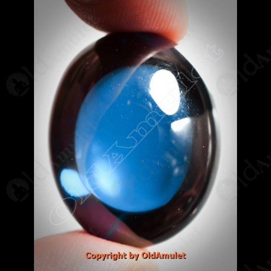 Blue Oval Naga-eye +pandents Thai Holy Amulet Gemstone 100%real Size-m