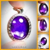 Violet Oval Naga-eye +pandents Thai Holy Amulet Gemstone 100%real Size-m