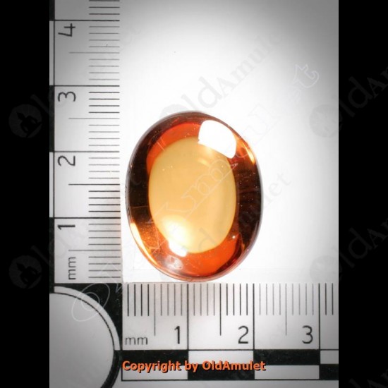 ORANGE OVAL NAGA-EYE +PANDENTS CASTHAI HOLY AMULET GEMSTONE 100%REAL SIZE-M