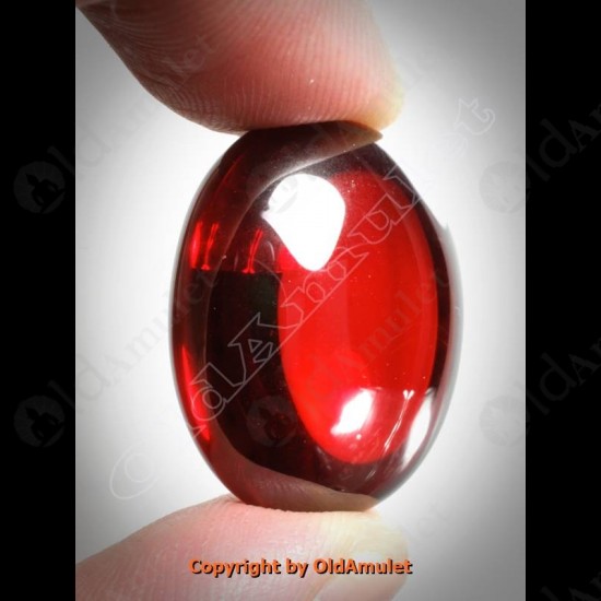 RED OVAL NAGA-EYE +PANDENTS CASE THAI HOLY AMULET GEMSTONE 100%REAL SIZE-M