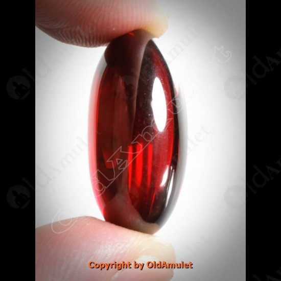 RED OVAL NAGA-EYE +PANDENTS CASE THAI HOLY AMULET GEMSTONE 100%REAL SIZE-M