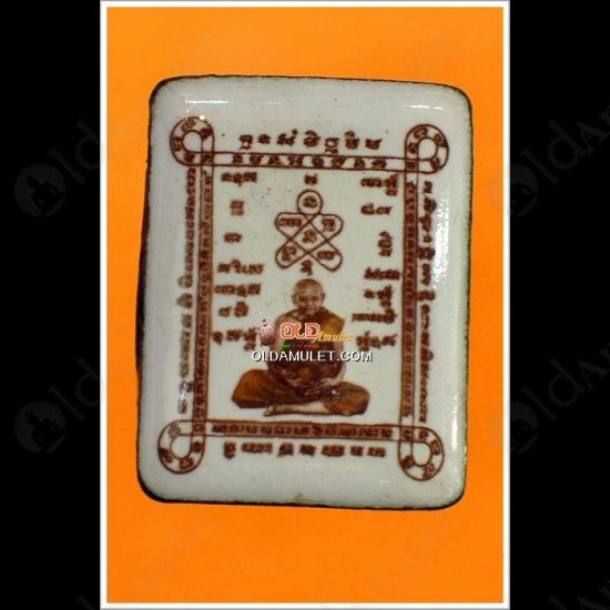 THAI AMULET LOCKET PHOTO YANT HOLY SYMBOL 3TAKRUD+GEMS+ROPE LP HONG 2546