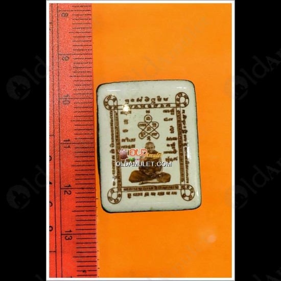 THAI AMULET LOCKET PHOTO YANT HOLY SYMBOL 3TAKRUD+GEMS+ROPE LP HONG 2546