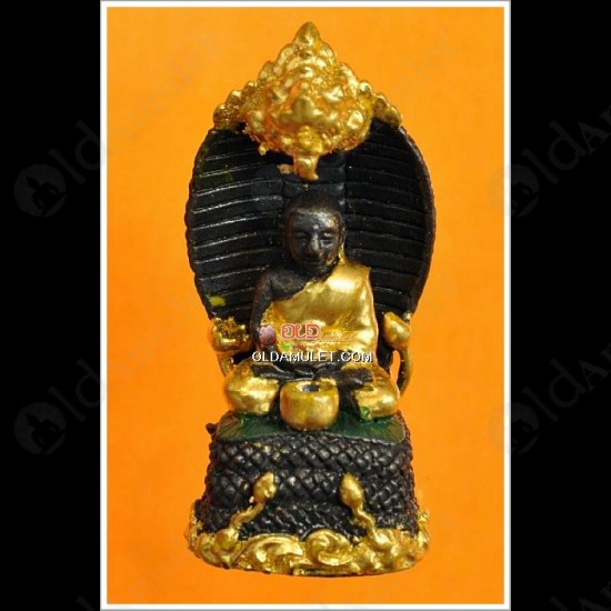 THAI AMULET PHRA OPAKUT NAGA PROTECT BRONZE BLACK GOLD REEF LP NEN 2553