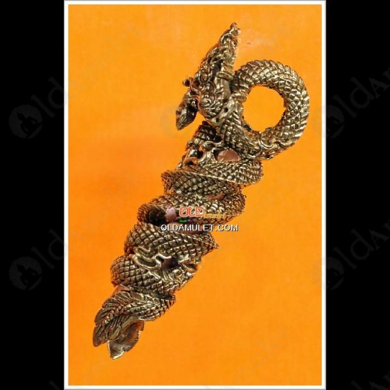 THAI AMULET TAKRUD TWIST NAGA LOVE CHARMING BRONZE MIXED LP NEN 2553