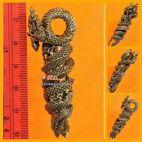 THAI AMULET TAKRUD TWIST NAGA LOVE CHARMING BRONZE MIXED LP NEN 2553