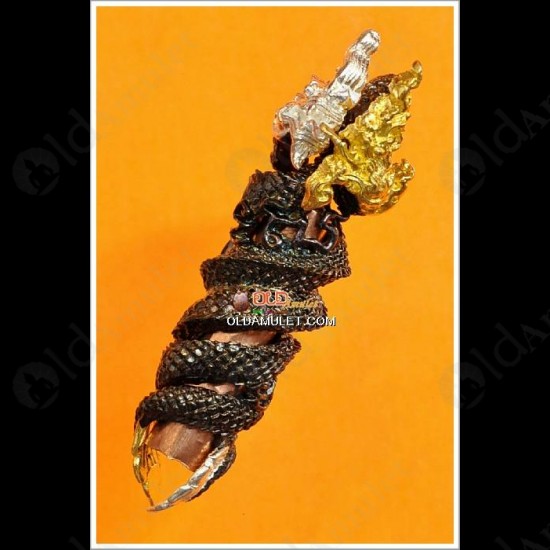 THAI AMULET TAKRUD TWIST NAGA LOVE CHARMING BRONZE 2COLOR LP NEN 2553