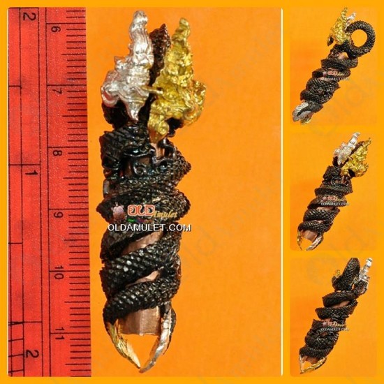 THAI AMULET TAKRUD TWIST NAGA LOVE CHARMING BRONZE 2COLOR LP NEN 2553