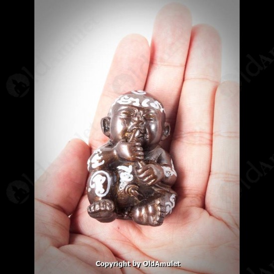 Thai Amulet Kmt Gumanthong Charming Mini Figure Bronze Black Lp Nen 2554