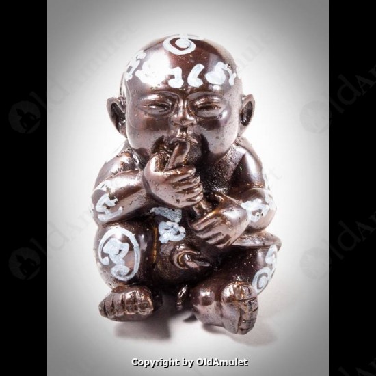 Thai Amulet Kmt Gumanthong Charming Mini Figure Bronze Black Lp Nen 2554