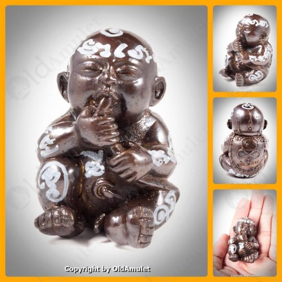 Thai Amulet Kmt Gumanthong Charming Mini Figure Bronze Black Lp Nen 2554