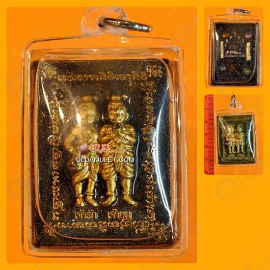 THAI AMULET GUMANTHONG RAK-YOM TWIN BABY CHARMING WATERPROOF LP NEN 2554