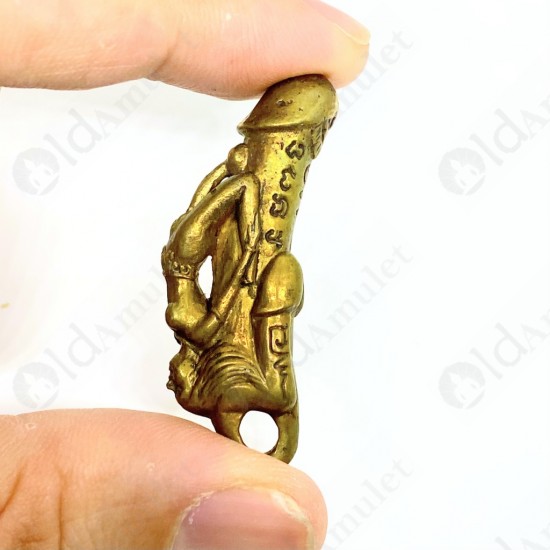 Thai Amulet Paladkik Lady Feel Spasm Love Attraction Bronze Lp Key 2543