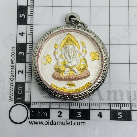 Thai Amulet Ganesha+ler Sri Hermit Wealthy Coin 3color Plate Lp Key 2550