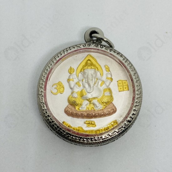 Thai Amulet Ganesha+ler Sri Hermit Wealthy Coin 3color Plate Lp Key 2550