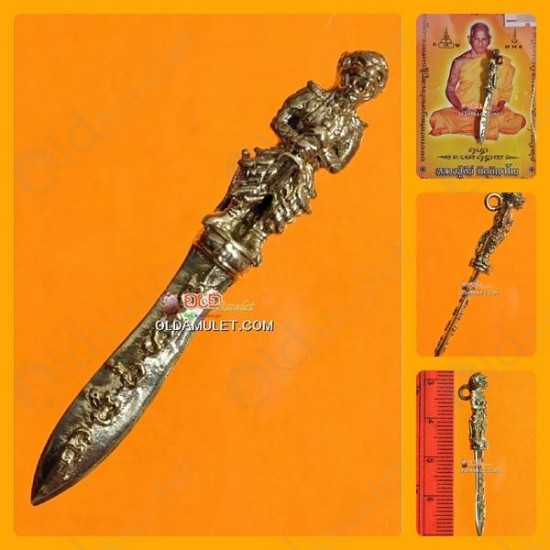 Thai Amulet Mini Dagger Knife Evil Eye Protection Bronze Mix Lp Key 2551