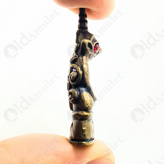 THAI AMULET STRONG CHARMING SEX NGUNG RED EYE MONKEY BRONZE LP SANG 51