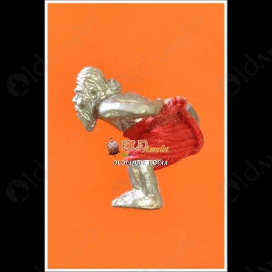 Thai Amulet Hpy Hoon-pa-yon Old Man Robot Silver Red Pant Mini Lp Goy 2553