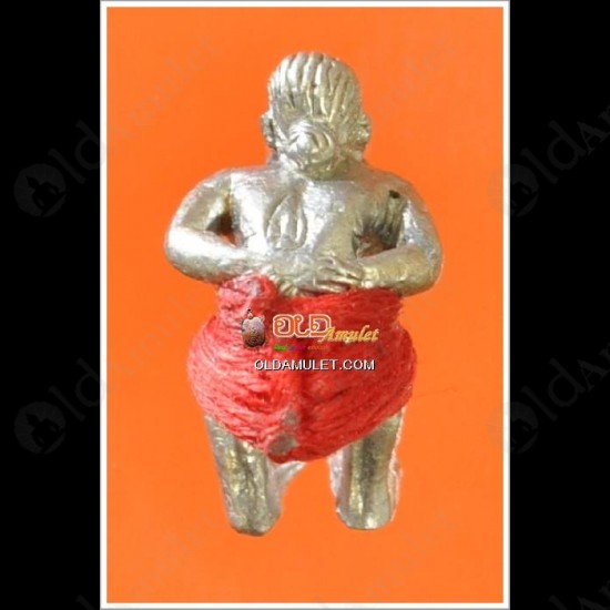 Thai Amulet Hpy Hoon-pa-yon Old Man Robot Silver Red Pant Mini Lp Goy 2553