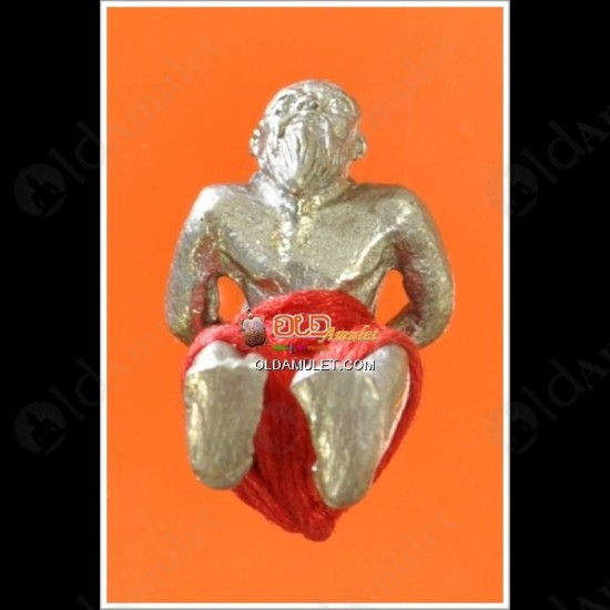 Thai Amulet Hpy Hoon-pa-yon Old Man Robot Silver Red Pant Mini Lp Goy 2553