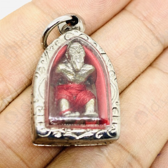 Thai Amulet Hpy Hoon-pa-yon Old Man Robot Silver Red Pant Mini Lp Goy 2553