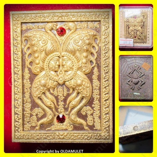 THAI AMULET BUTTERFLY+SPIDER CHARMING GOLD PAINT LARGE KB KRITSANA 2012