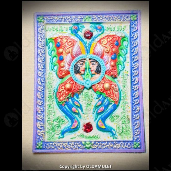 THAI AMULET BUTTERFLY+SPIDER CHARMING MULTICOLOR LARGE KB KRITSANA 2012