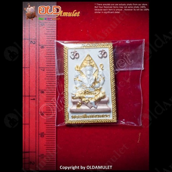 Thai Amulet Ganesha+phome Charming 3color Plated Large Kb Kritsana 2012