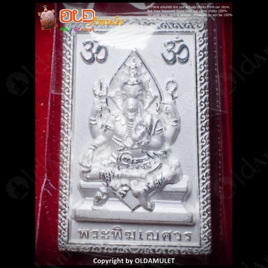 THAI AMULET GANESHA+PHOME CHARMING SILVER PLATED LARGE KB KRITSANA 2012