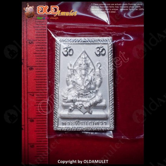 THAI AMULET GANESHA+PHOME CHARMING SILVER PLATED LARGE KB KRITSANA 2012