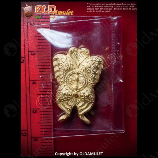 THAI AMULET BUTTERFLY CHARMING GOLDEN SAND PLATED SMALL KB KRITSANA 2012