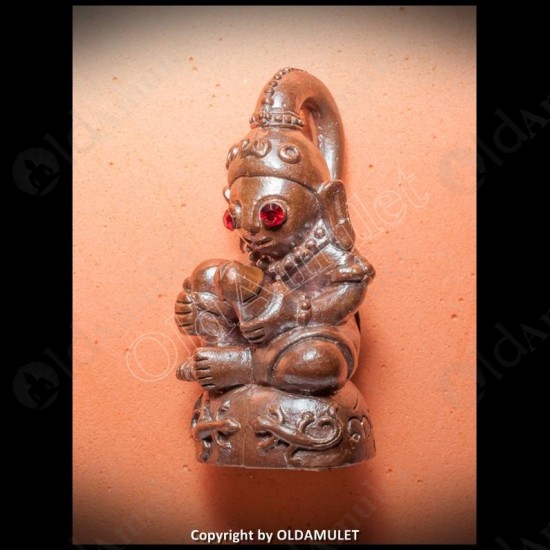 Thai Amulet Monkey Red Eye Ngang Strong Charming Brown Kb Subin 2555