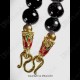 Black Beads Necklace 7mm W-shape Hook For Thai Amulet Pendants Long-30cm