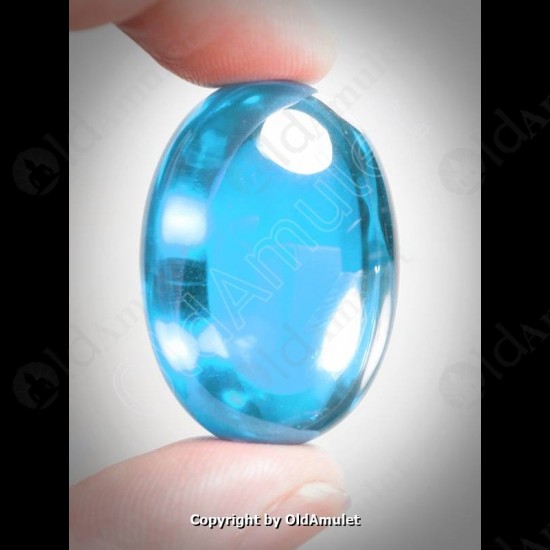 Blue Oval Naga-eye Thai Holy Real Amulet Gemstone 100%authentic Size-L