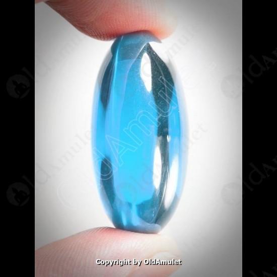 Blue Oval Naga-eye Thai Holy Real Amulet Gemstone 100%authentic Size-L