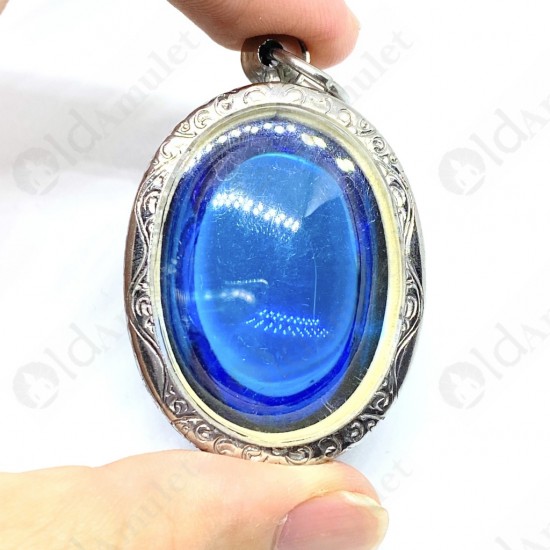 Blue Oval Naga-eye Thai Holy Real Amulet Gemstone 100%authentic Size-L