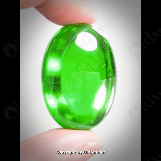 Green Oval Naga-eye Thai Holy Real Amulet Gemstone 100%authentic Size-L