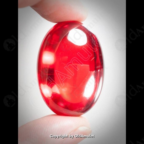 Red Oval Naga-eye Thai Holy Real Amulet Gemstone 100%authentic Size-L