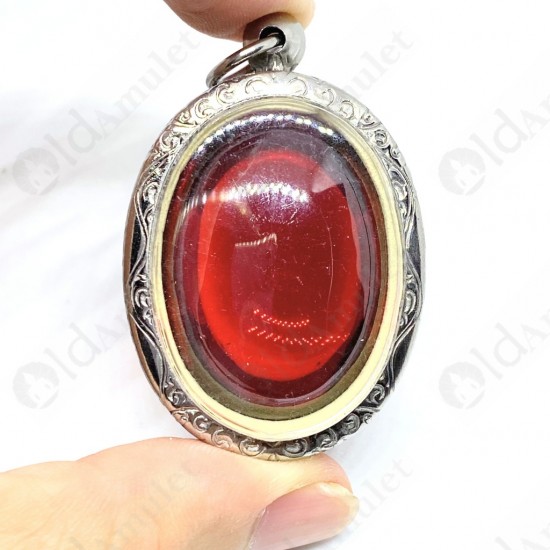 Red Oval Naga-eye Thai Holy Real Amulet Gemstone 100%authentic Size-L