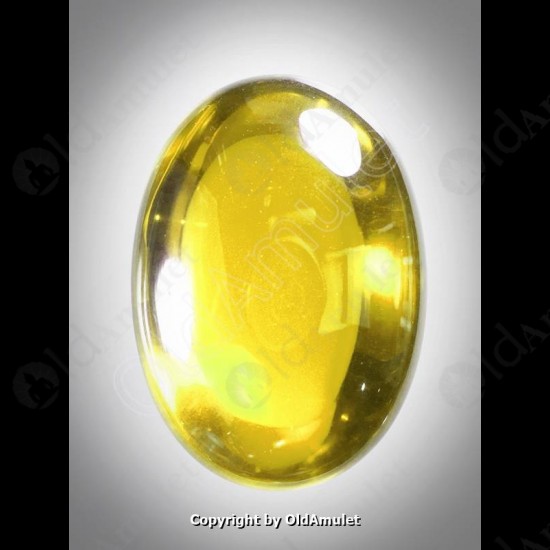 Yellow Oval Naga-eye Thai Holy Real Amulet Gemstone 100%authentic Size-L