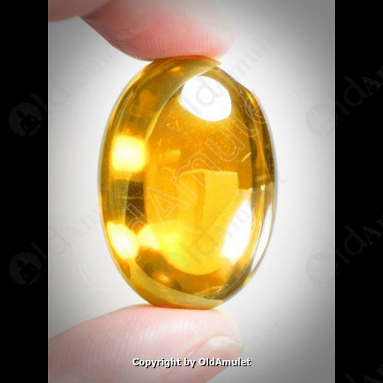 Yellow Oval Naga-eye Thai Holy Real Amulet Gemstone 100%authentic Size-L