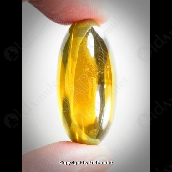 Yellow Oval Naga-eye Thai Holy Real Amulet Gemstone 100%authentic Size-L