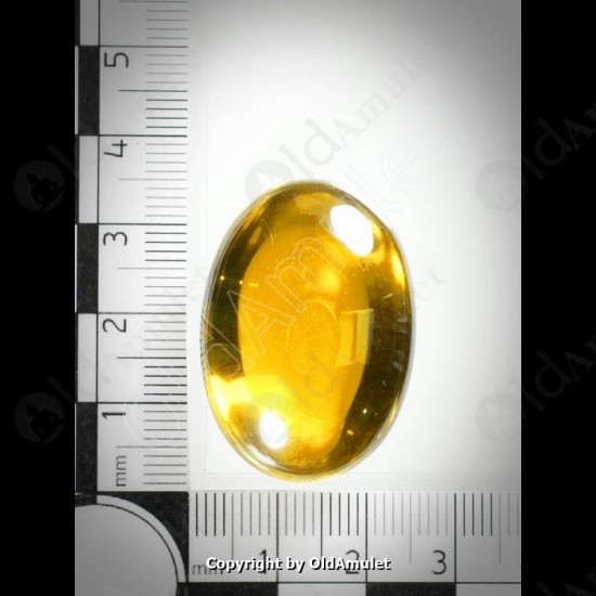 Yellow Oval Naga-eye Thai Holy Real Amulet Gemstone 100%authentic Size-L