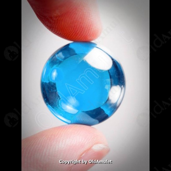Blue Round Naga-eye Thai Holy Real Amulet Gemstone 100%authentic Size-m