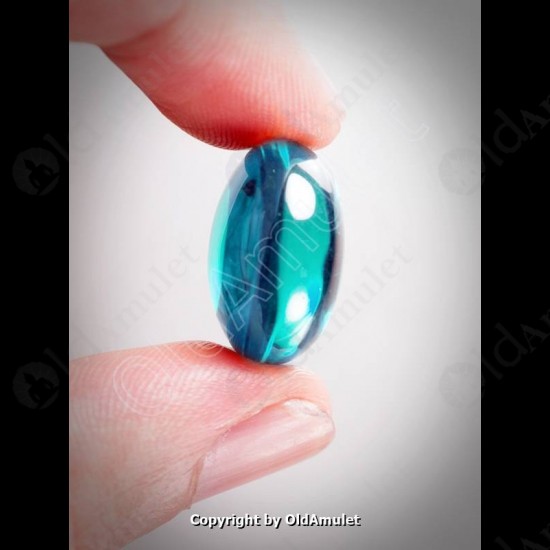 Blue Round Naga-eye Thai Holy Real Amulet Gemstone 100%authentic Size-m