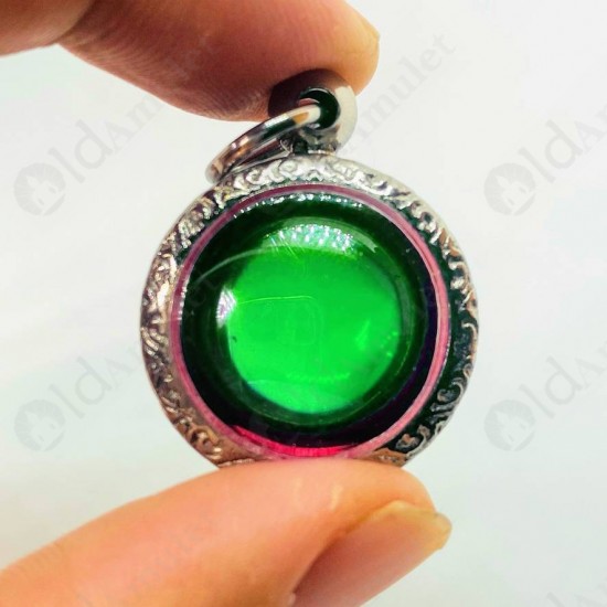 Green Round Naga-eye Thai Holy Real Amulet Gemstone 100%authentic Size-m